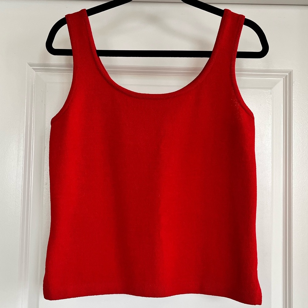 St. John Knit Red Tank Top